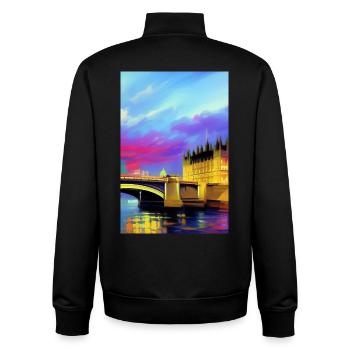 Brücken in London - Unisex Organic Zip Sweatshirt von Stanley/Stella - Schwarz - Hinten - AI Model Male 185 light (185cm)