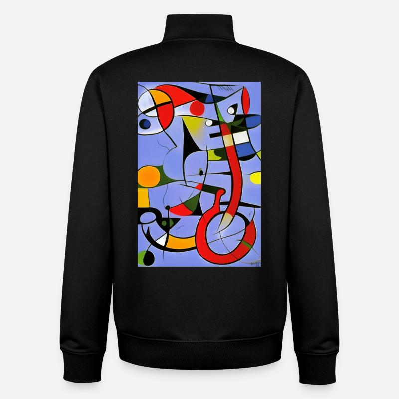 Art abstrait - Sweat zippé unisexe en coton bio Stanley/Stella - noir