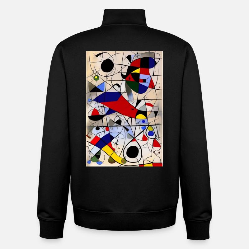 Art abstrait - Sweat zippé unisexe en coton bio Stanley/Stella - noir