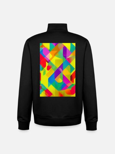 Retro Muster Bunt - Unisex Organic Zip Sweatshirt von Stanley/Stella - Schwarz