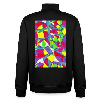 Retro Pattern Colorful - Unisex Organic Zip Sweatshirt by Stanley/Stella - black - Back - AI Model Male 185 light (185cm)