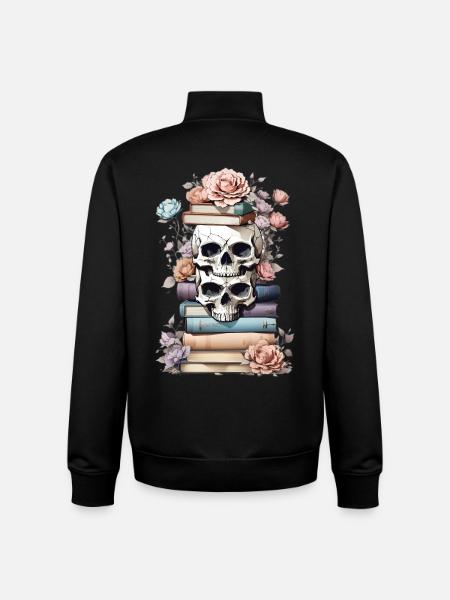 Stacks of books - Unisex Organic Zip Sweatshirt by Stanley/Stella - black