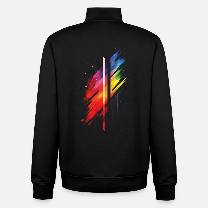 Dezentes und cooles Regenbogen-Design mit tropfender Pride-Flagge - Unisex Organic Zip Sweatshirt von Stanley/Stella - Schwarz