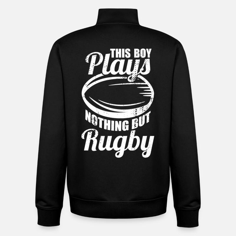 Garçon de rugby - Sweat zippé unisexe en coton bio Stanley/Stella - noir