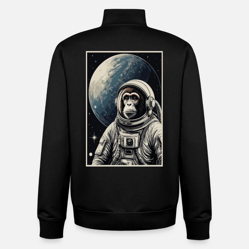 Astronaut Monkey - Unisex Organic Zip Sweatshirt by Stanley/Stella - black