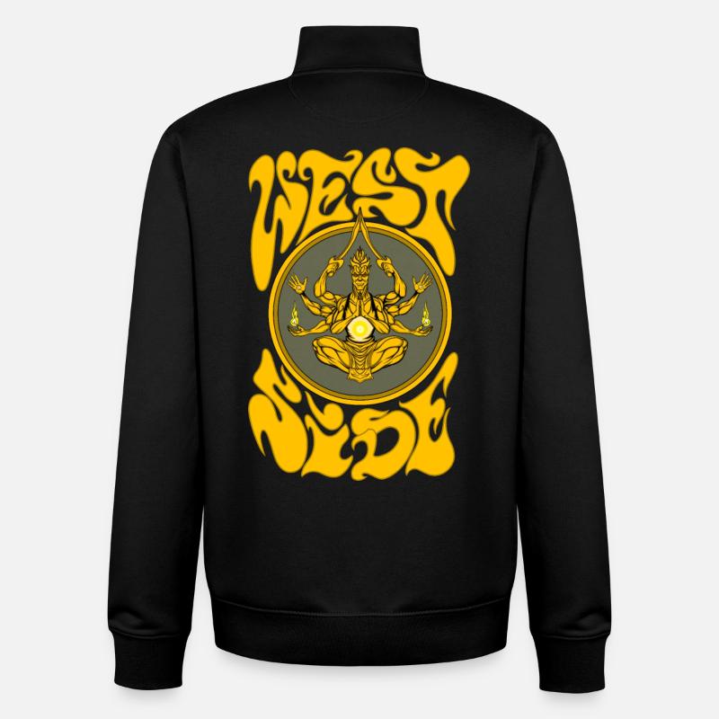 Westseite - Unisex Organic Zip Sweatshirt von Stanley/Stella - Schwarz
