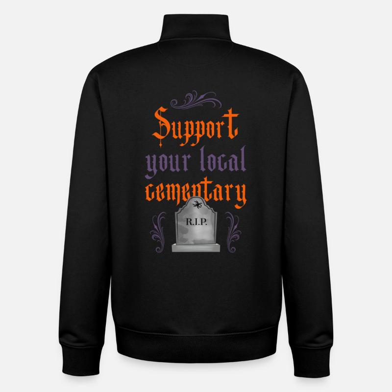 Support your local cementary! - Unisex Organic Zip Sweatshirt von Stanley/Stella - Schwarz