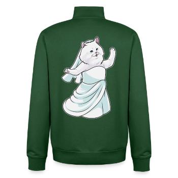 Persian Cat Bridal Wedding Dress Wedding - Unisex Organic Zip Sweatshirt by Stanley/Stella - bottle green - Back - AI Model Male 185 dark (185cm)