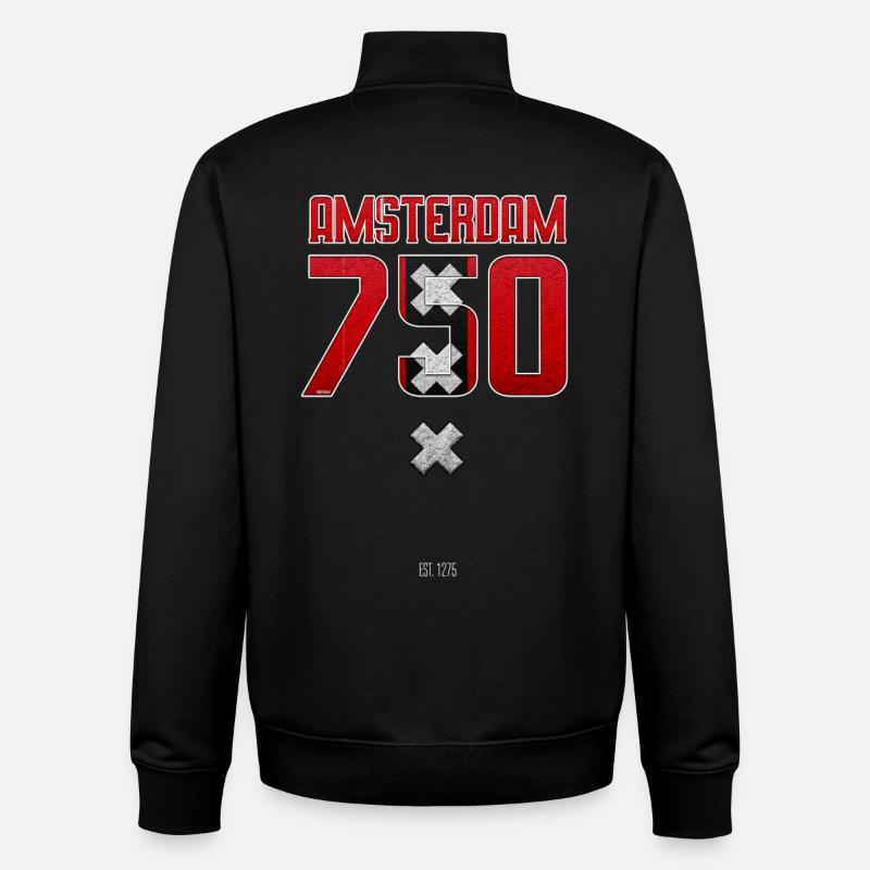 Amsterdam 750 - Sweat zippé unisexe en coton bio Stanley/Stella - noir