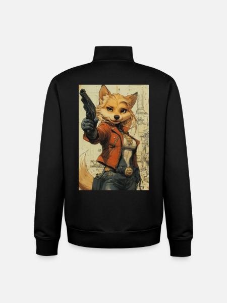 Fuchs Heldin Westernlook - Unisex Organic Zip Sweatshirt von Stanley/Stella - Schwarz