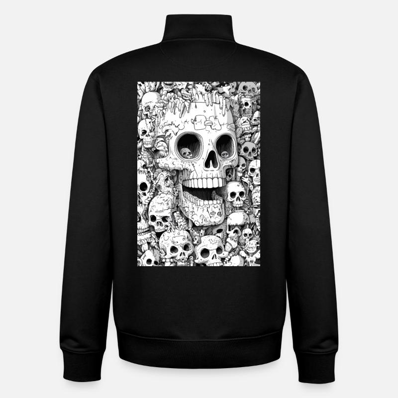 Skeletthülle im Schwarzweiß - Unisex Organic Zip Sweatshirt von Stanley/Stella - Schwarz