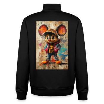 Graffiti Mouse Streetwear - Unisex Organic Zip Sweatshirt by Stanley/Stella - black - Back - AI Model Male 185 light (185cm)