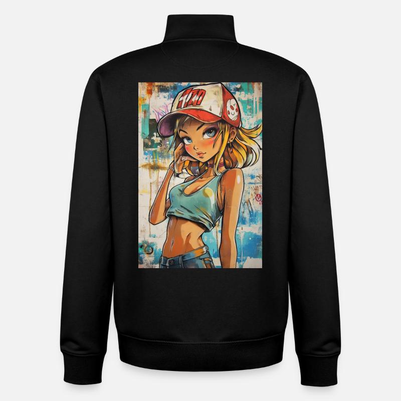 Graffiti Animegirl - Unisex Organic Zip Sweatshirt von Stanley/Stella - Schwarz