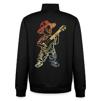 Ukulele Line Art Retro-Stil - Unisex Organic Zip Sweatshirt von Stanley/Stella - Schwarz - Hinten - AI Model Male 185 light (185cm)