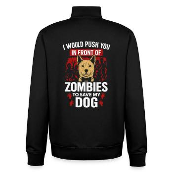 I'd Save You From Zombies – Dog Love - Unisex Organic Zip Sweatshirt by Stanley/Stella - black - Back - AI Model Male 185 light (185cm)