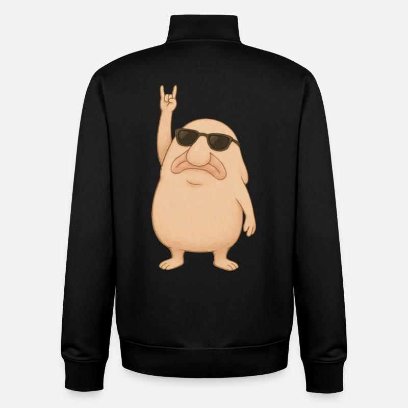 Rochers Blobfish - Sweat zippé unisexe en coton bio Stanley/Stella - noir