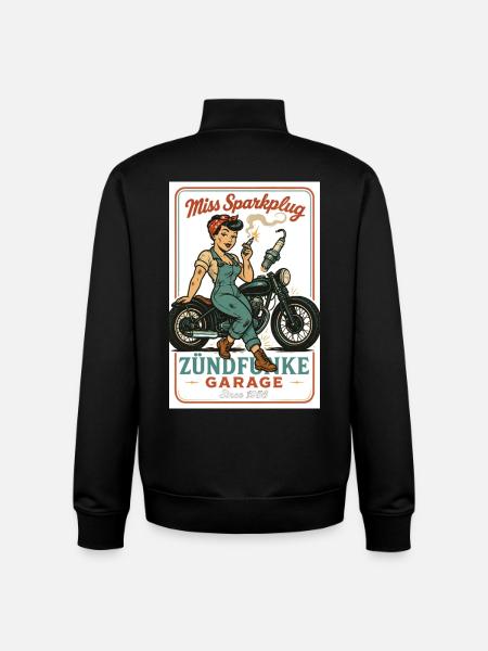Miss Sparkplug – Zündfunke Garage Queen - Unisex Organic Zip Sweatshirt by Stanley/Stella - black