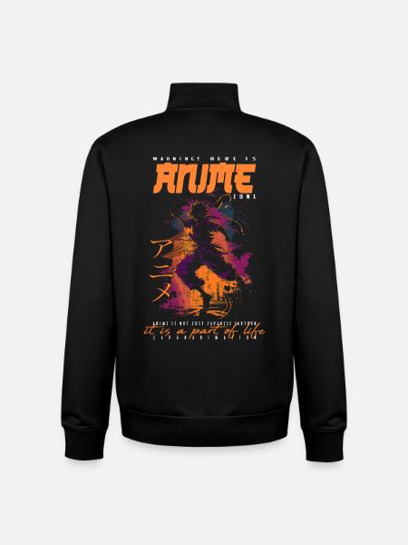 Anime Man - Unisex Organic Zip Sweatshirt by Stanley/Stella - black