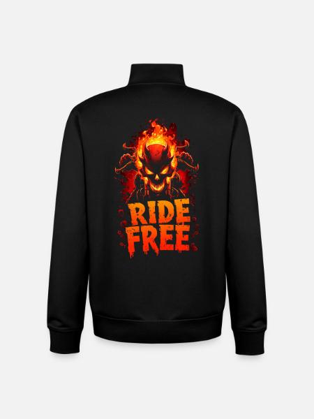 Ride Free Hellbike - Unisex Organic Zip Sweatshirt von Stanley/Stella - Schwarz