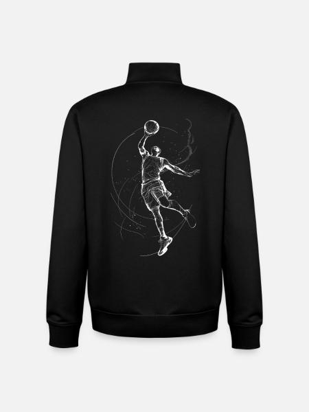 Dynamic basketball player illustration - Unisex Organic Zip Sweatshirt by Stanley/Stella - black