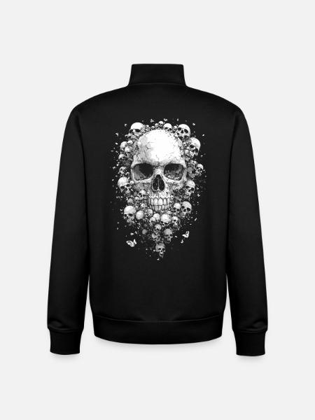 Totenköpfe punk - Unisex Organic Zip Sweatshirt von Stanley/Stella - Schwarz