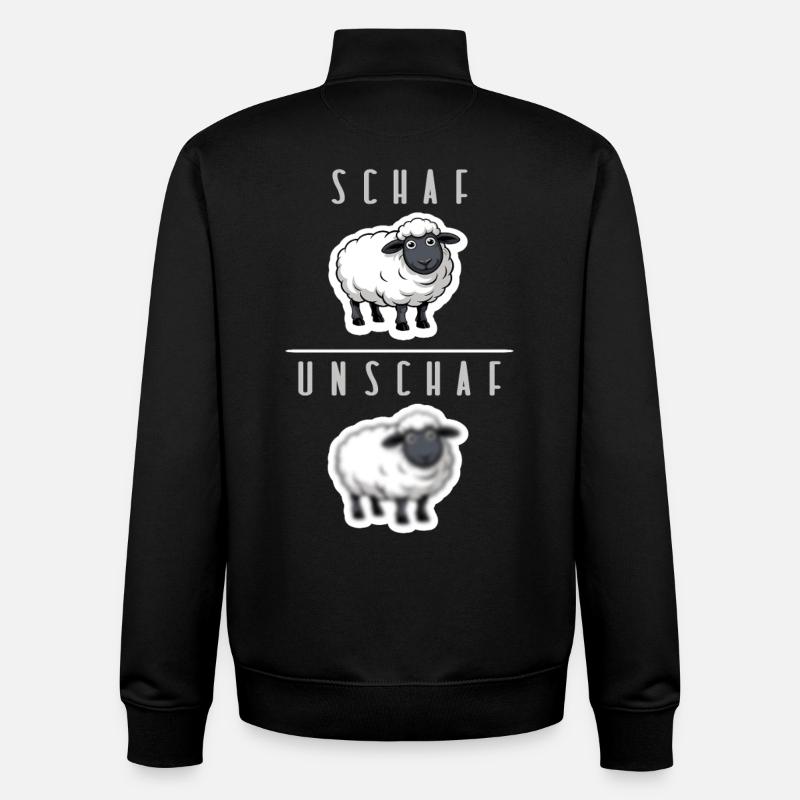 schaf unschaf humor - Unisex Organic Zip Sweatshirt von Stanley/Stella - Schwarz