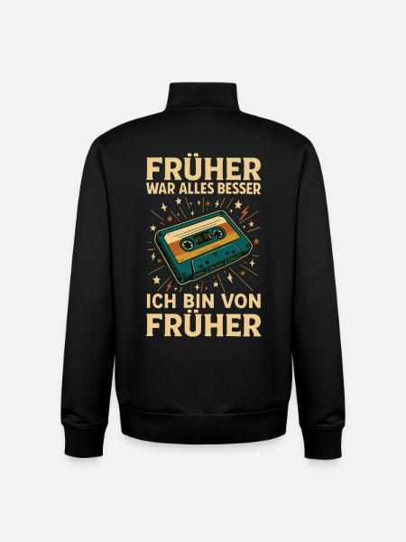 Retro Cassette Design for Nostalgia - Unisex Organic Zip Sweatshirt by Stanley/Stella - black