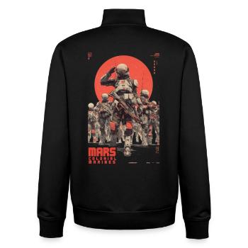 Mars Soldiers Frontline - Unisex Organic Zip Sweatshirt by Stanley/Stella - black - Back - AI Model Male 185 light (185cm)