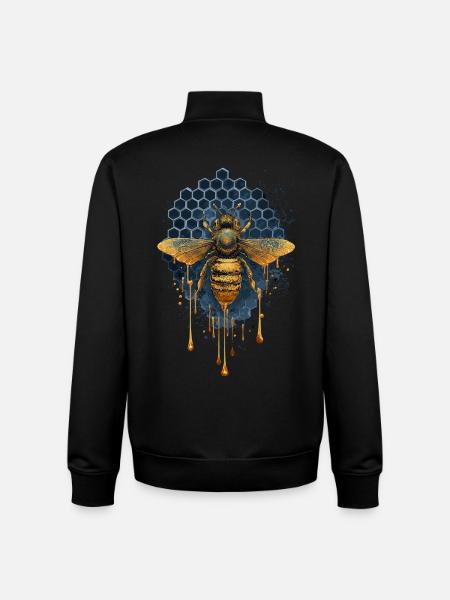 Bee golden honey - beekeeper - Unisex Organic Zip Sweatshirt by Stanley/Stella - black