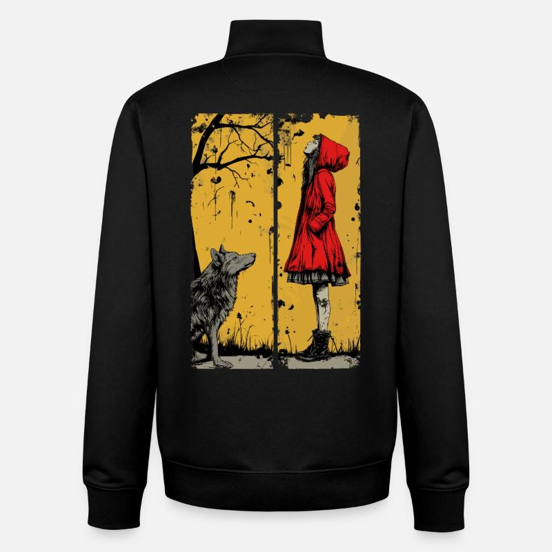 Rotkäppchen und der Wolf - Unisex Organic Zip Sweatshirt von Stanley/Stella - Schwarz