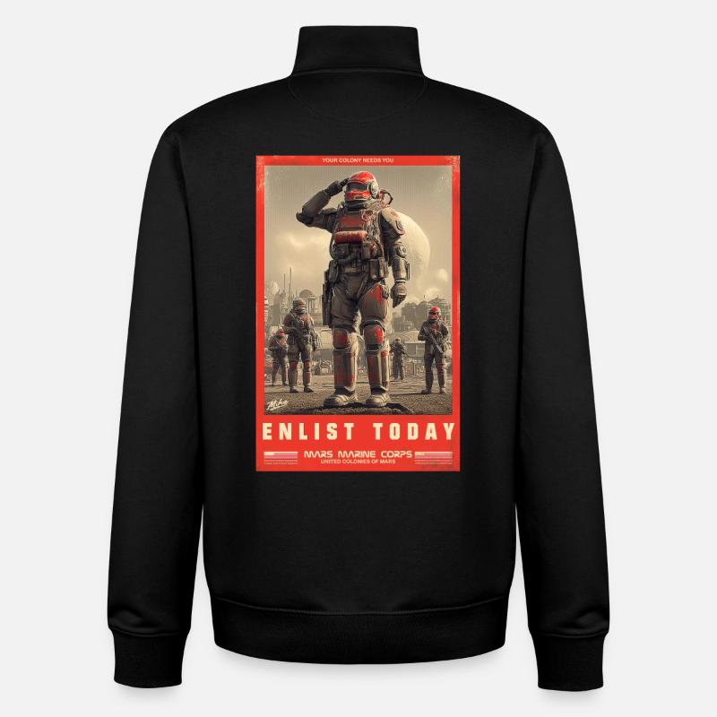 Mars Marine Corps - Unisex Organic Zip Sweatshirt von Stanley/Stella - Schwarz