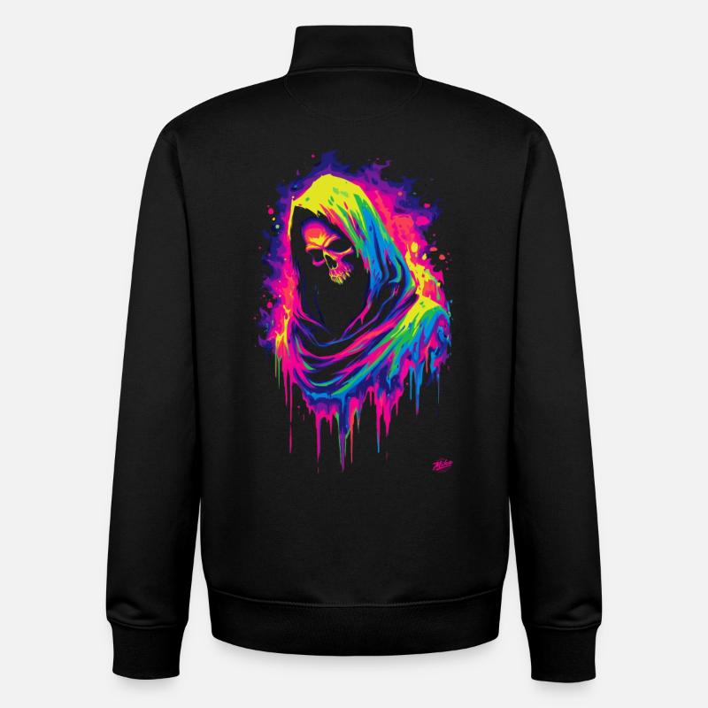 Neon Grim Reaper - Unisex Organic Zip Sweatshirt von Stanley/Stella - Schwarz