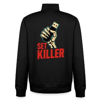 Set Killer – DJ Power - Sweat zippé unisexe en coton bio Stanley/Stella - noir - Dos - AI Model Male 185 light (185cm)