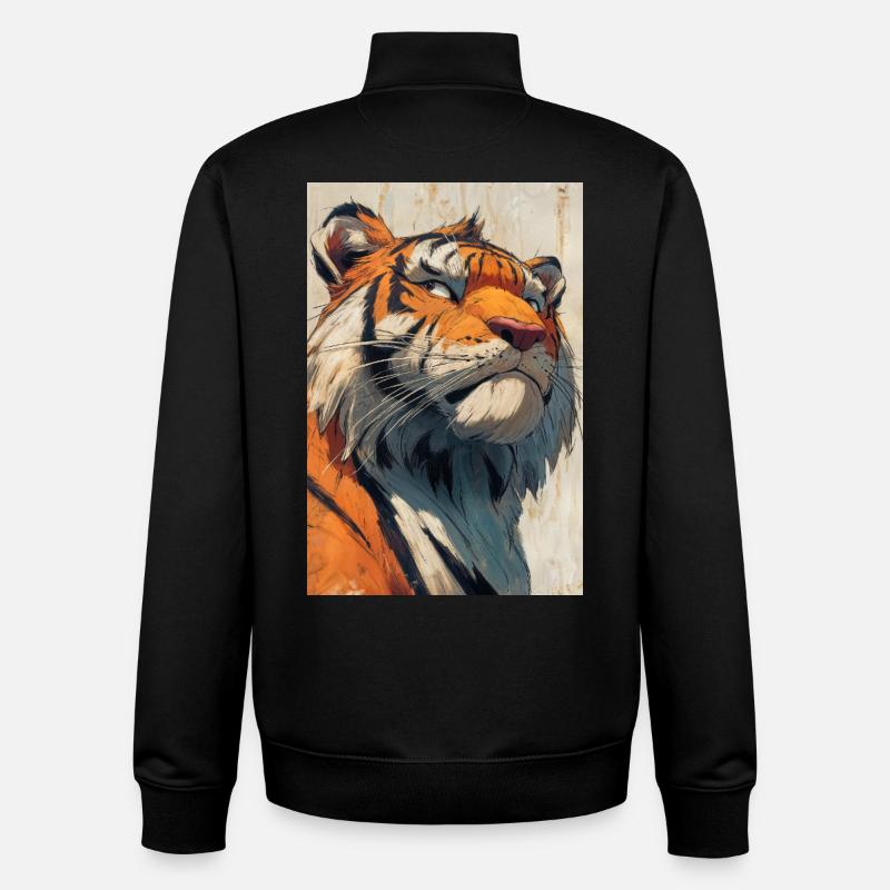 Illustration eines Tigers - Unisex Organic Zip Sweatshirt von Stanley/Stella - Schwarz