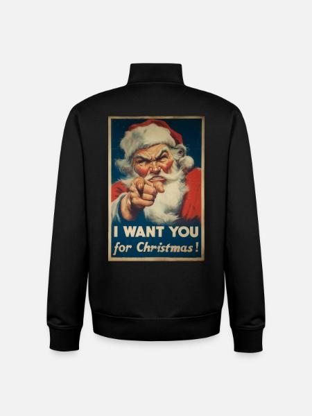 Weihnachtsmann Werbeplakat - Unisex Organic Zip Sweatshirt von Stanley/Stella - Schwarz