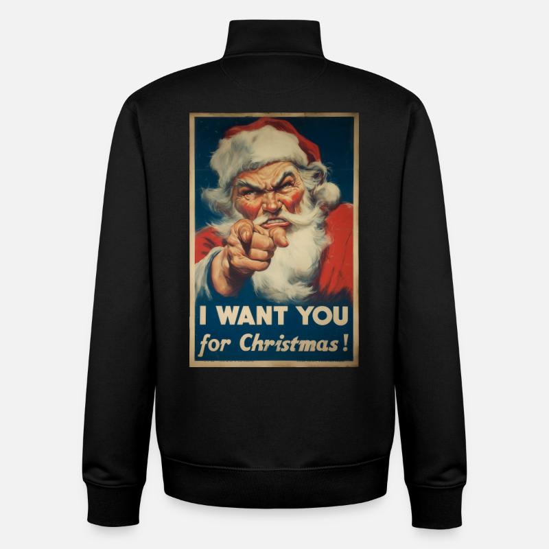 Weihnachtsmann Werbeplakat - Unisex Organic Zip Sweatshirt von Stanley/Stella - Schwarz
