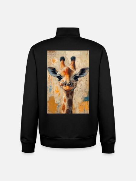 Illustration of a giraffe - Unisex Organic Zip Sweatshirt by Stanley/Stella - black