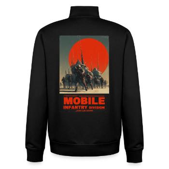 Mobile Infantry - Unisex Organic Zip Sweatshirt by Stanley/Stella - black - Back - AI Model Male 185 light (185cm)