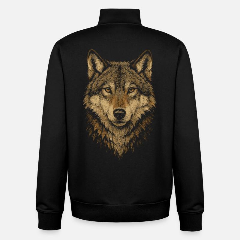 Wolf's Design - Unisex Organic Zip Sweatshirt by Stanley/Stella - black