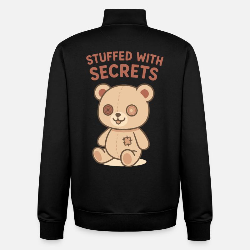 Stuffed With Secrets Bear - Unisex Organic Zip Sweatshirt by Stanley/Stella - black
