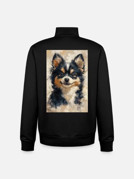 Illustration of a dog - Unisex Organic Zip Sweatshirt by Stanley/Stella - black