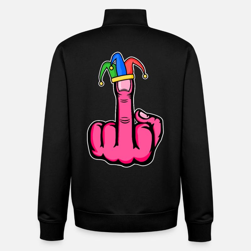 Majeur Stingerfinger Carnaval - Sweat zippé unisexe en coton bio Stanley/Stella - noir