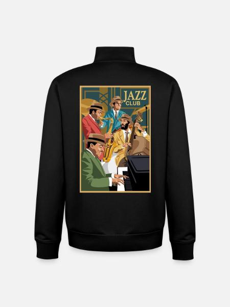 Jazz Club - Unisex Organic Zip Sweatshirt by Stanley/Stella - black