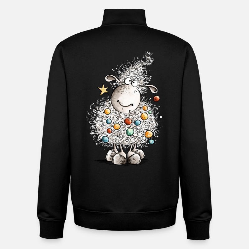 Fleece Navidad Schaf Weihnachten  - Unisex Organic Zip Sweatshirt von Stanley/Stella - Schwarz