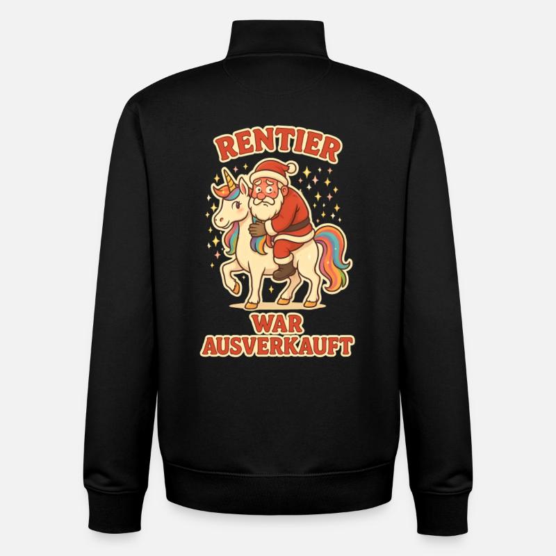 Rentier war ausverkauft Einhorn - Unisex Organic Zip Sweatshirt von Stanley/Stella - Schwarz