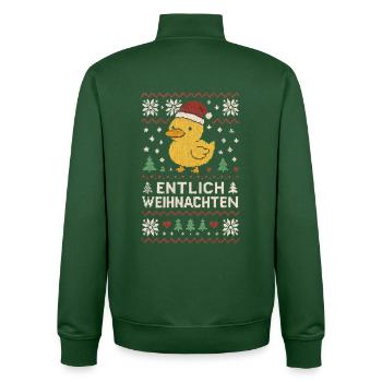 Noël Entlich Noël Vilain Dicton de Noël - Sweat zippé unisexe en coton bio Stanley/Stella - vert bouteille - Dos - AI Model Male 185 dark (185cm)