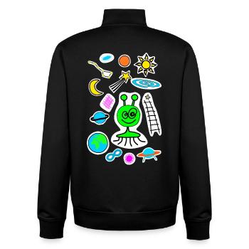 Space doodle - Unisex Organic Zip Sweatshirt by Stanley/Stella - black - Back - AI Model Male 185 light (185cm)