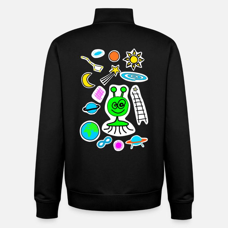Space doodle - Unisex Organic Zip Sweatshirt by Stanley/Stella - black