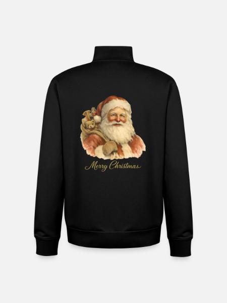 Merry Christmas Santa Claus - Unisex Organic Zip Sweatshirt by Stanley/Stella - black