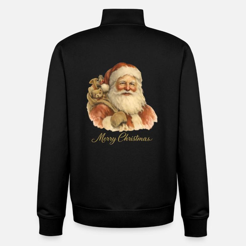 Joyeux Noël Père Noël - Sweat zippé unisexe en coton bio Stanley/Stella - noir